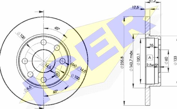 Icer 78BD1240-2 - Спирачен диск vvparts.bg