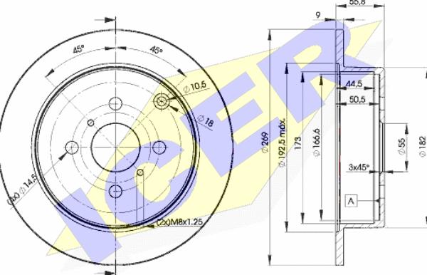 Icer 78BD1221-2 - Спирачен диск vvparts.bg