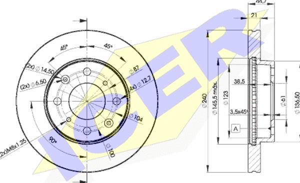 Icer 78BD1701-2 - Спирачен диск vvparts.bg