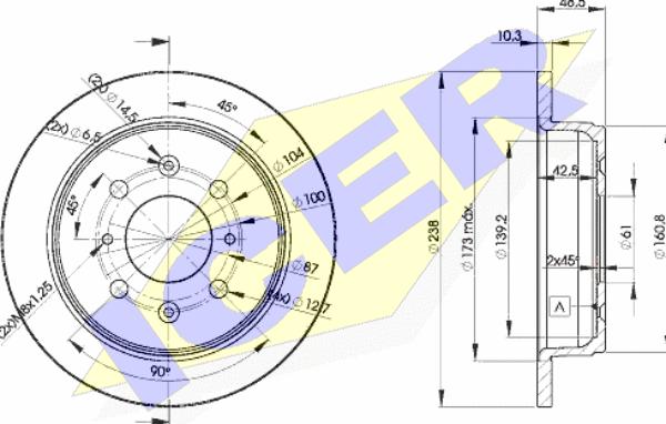 Icer 78BD1703-2 - Спирачен диск vvparts.bg