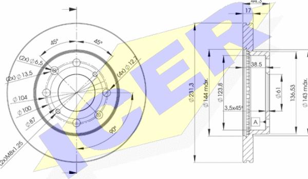 Icer 78BD1702-2 - Спирачен диск vvparts.bg