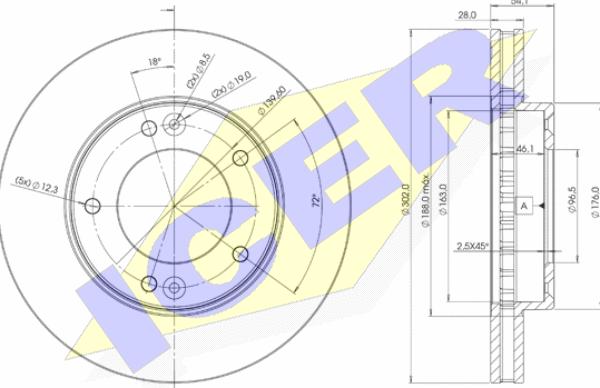 Icer 78BD1712-2 - Спирачен диск vvparts.bg