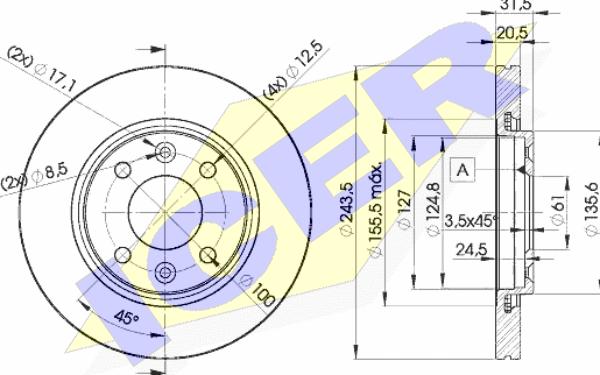 Icer 78BD8901-2 - Спирачен диск vvparts.bg