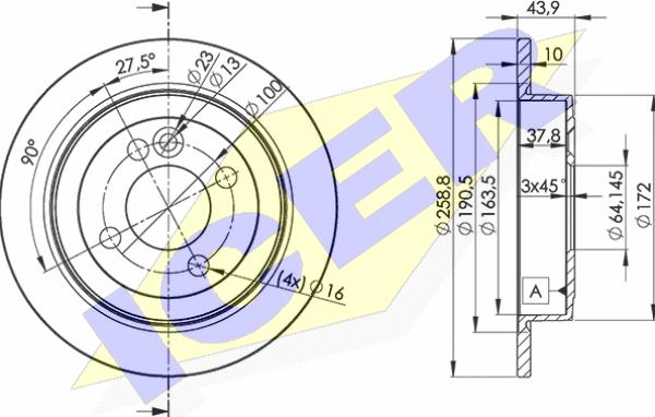 Icer 78BD8571-2 - Спирачен диск vvparts.bg