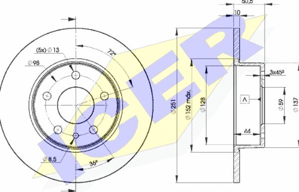 Icer 78BD8684-2 - Спирачен диск vvparts.bg