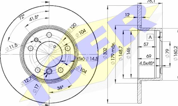 Icer 78BD8042-1 - Спирачен диск vvparts.bg