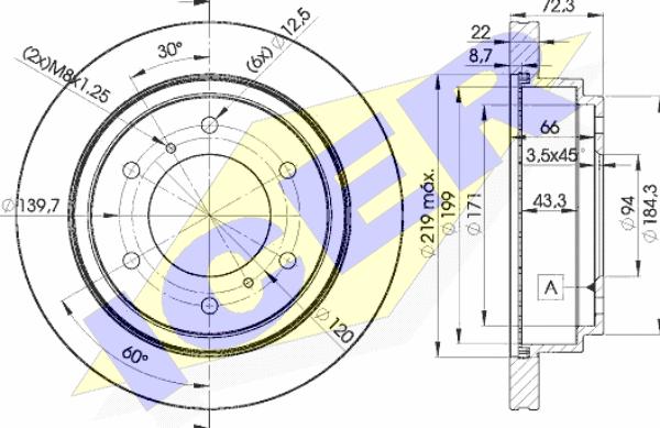 Icer 78BD8067-1 - Спирачен диск vvparts.bg