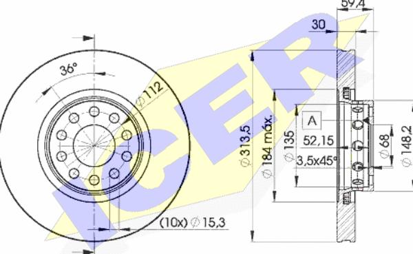 Icer 78BD8015-2 - Спирачен диск vvparts.bg