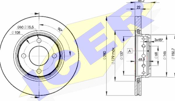 Icer 78BD8011-2 - Спирачен диск vvparts.bg