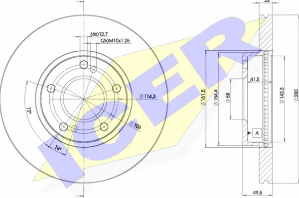 Icer 78BD8801-2 - Спирачен диск vvparts.bg