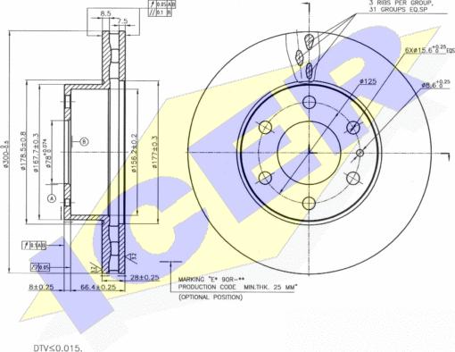 Icer 78BD8761-2 - Спирачен диск vvparts.bg