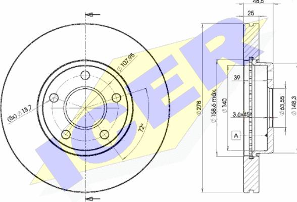 Icer 78BD3963-2 - Спирачен диск vvparts.bg