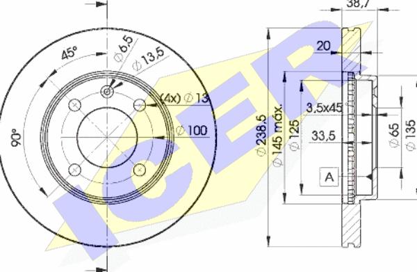 Icer 78BD3975-2 - Спирачен диск vvparts.bg