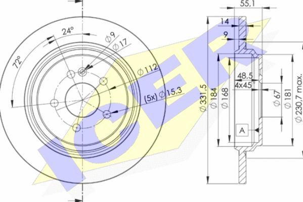 Icer 78BD3505-2 - Спирачен диск vvparts.bg