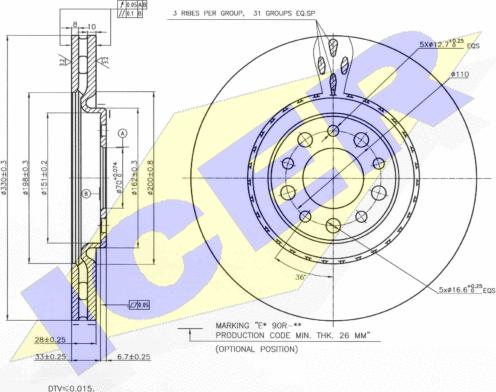 Icer 78BD3609-1 - Спирачен диск vvparts.bg