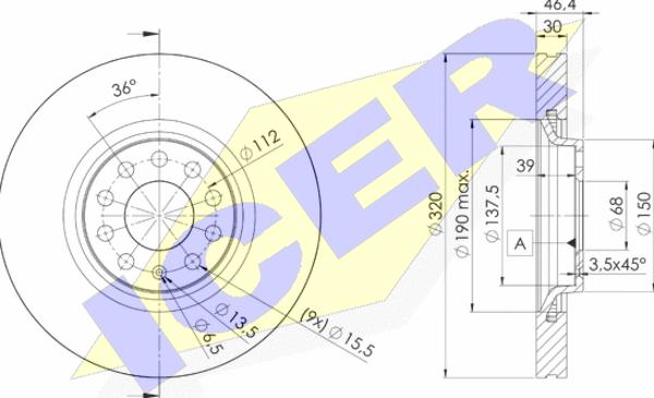 Icer 78BD3615-2 - Спирачен диск vvparts.bg