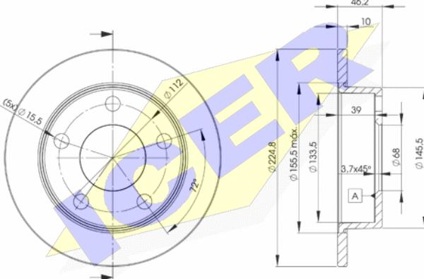 Icer 78BD3634-2 - Спирачен диск vvparts.bg