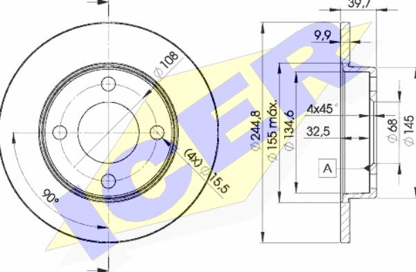 Icer 78BD3636-2 - Спирачен диск vvparts.bg