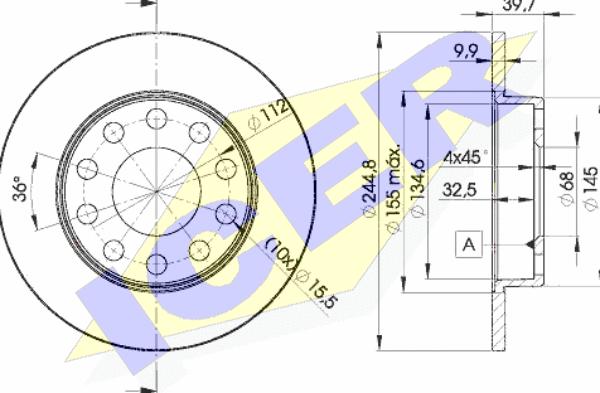 Icer 78BD3637-2 - Спирачен диск vvparts.bg