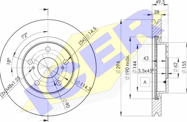 Icer 78BD3107-2 - Спирачен диск vvparts.bg