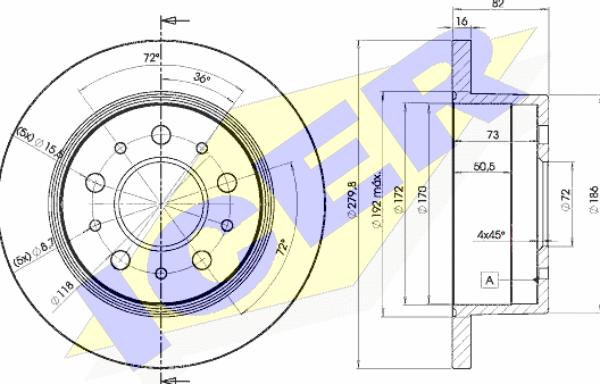 Icer 78BD3806-1 - Спирачен диск vvparts.bg