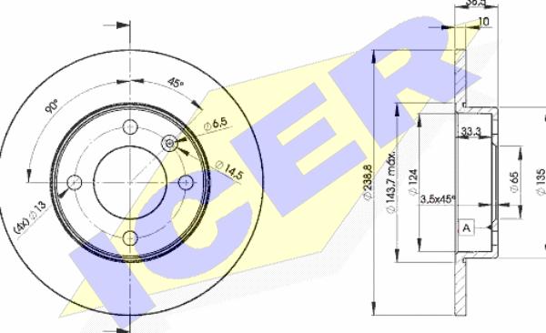 Icer 78BD3325-2 - Спирачен диск vvparts.bg