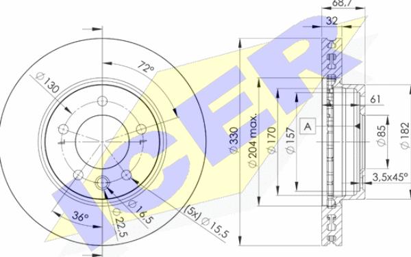 Icer 78BD3326-1 - Спирачен диск vvparts.bg