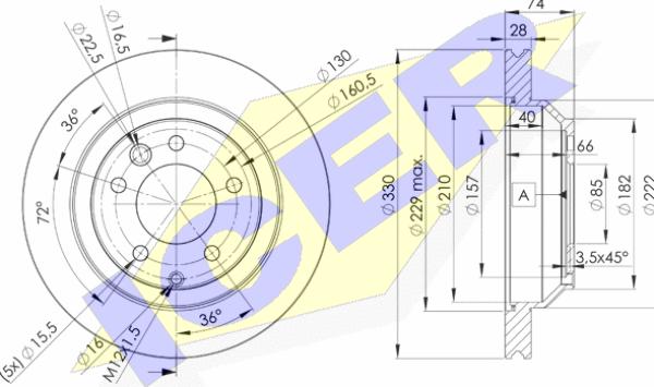 Icer 78BD3328-2 - Спирачен диск vvparts.bg