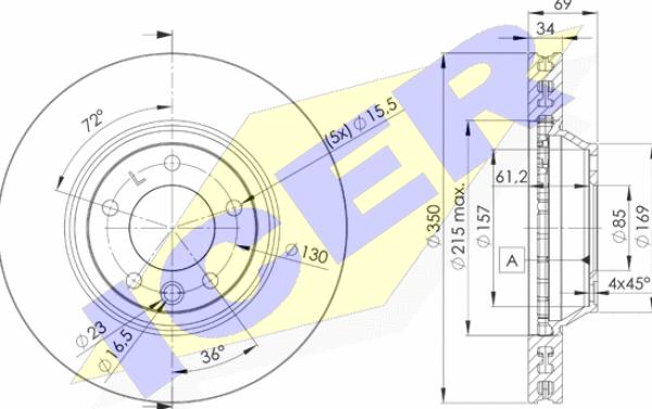 Icer 78BD3323-1 - Спирачен диск vvparts.bg