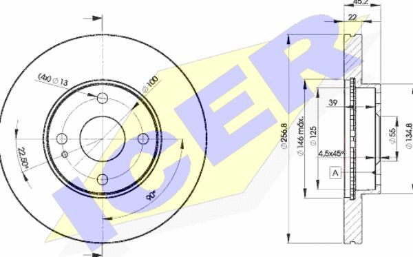 Icer 78BD3256-2 - Спирачен диск vvparts.bg