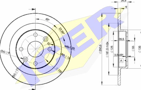 Icer 78BD3257-2 - Спирачен диск vvparts.bg