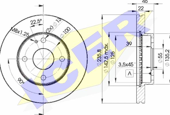 Icer 78BD3265-2 - Спирачен диск vvparts.bg