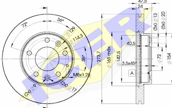 Icer 78BD3267-2 - Спирачен диск vvparts.bg