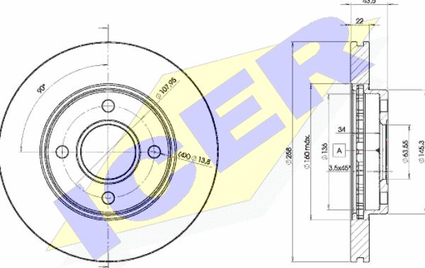 Icer 78BD3270-2 - Спирачен диск vvparts.bg