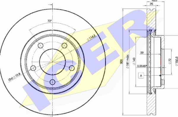 Icer 78BD3273-2 - Спирачен диск vvparts.bg