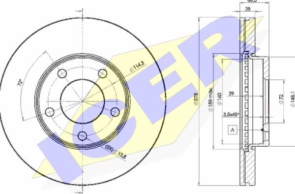 Icer 78BD3272-2 - Спирачен диск vvparts.bg