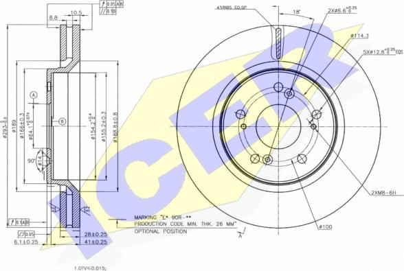 Icer 78BD2950-2 - Спирачен диск vvparts.bg