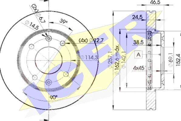 Icer 78BD2902-2 - Спирачен диск vvparts.bg