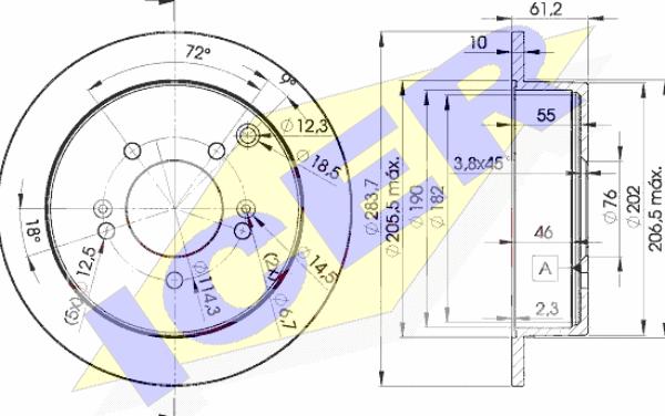 Icer 78BD2907-2 - Спирачен диск vvparts.bg