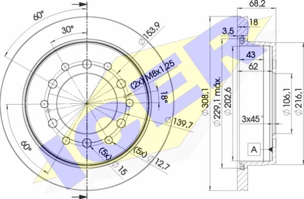 Icer 78BD2919-2 - Спирачен диск vvparts.bg