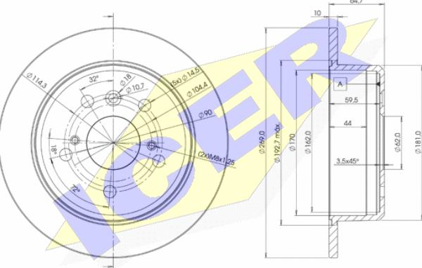 Icer 78BD2443-2 - Спирачен диск vvparts.bg