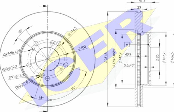 Icer 78BD2586-2 - Спирачен диск vvparts.bg