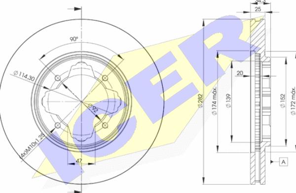 Icer 78BD2582-2 - Спирачен диск vvparts.bg