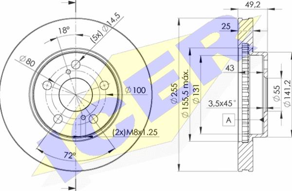 Icer 78BD2047-2 - Спирачен диск vvparts.bg