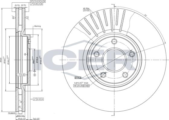 Icer 78BD2059-2 - Спирачен диск vvparts.bg