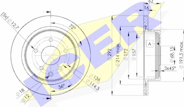 Icer 78BD2071-2 - Спирачен диск vvparts.bg