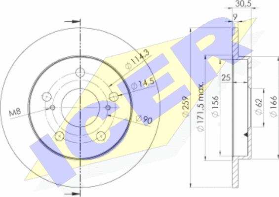 Icer 78BD2889-2 - Спирачен диск vvparts.bg