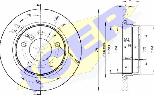 Icer 78BD2315-2 - Спирачен диск vvparts.bg