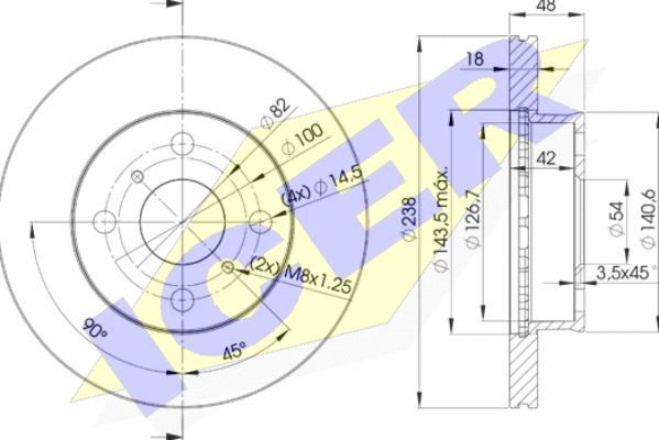 Icer 78BD2250-2 - Спирачен диск vvparts.bg