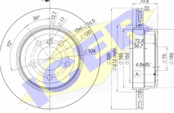 Icer 78BD2218-2 - Спирачен диск vvparts.bg